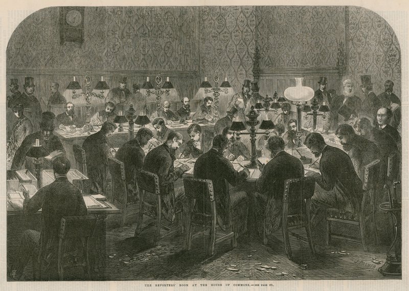 La salle des reporters à la Chambre des communes - English School