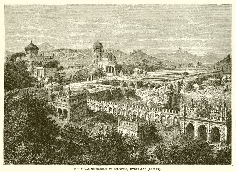 La nécropole royale à Golconde, Hyderabad - English School