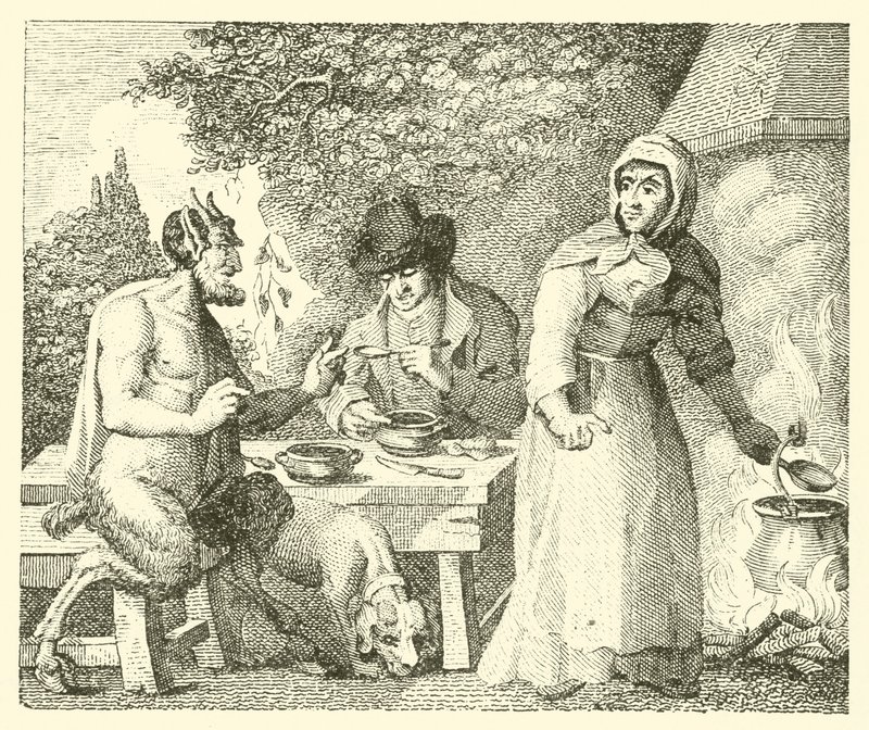 Le satyre et le voyageur (gravure) - English School