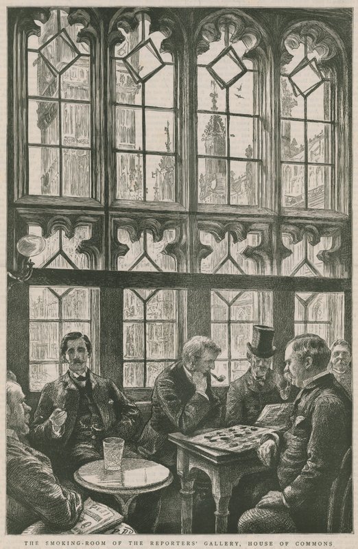 La salle de fumeurs de la galerie des reporters, Chambre des communes - English School
