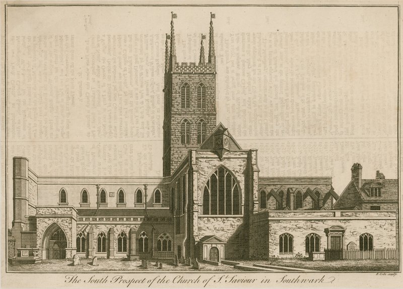 Vue sud de St Saviours, Southwark, Londres - English School