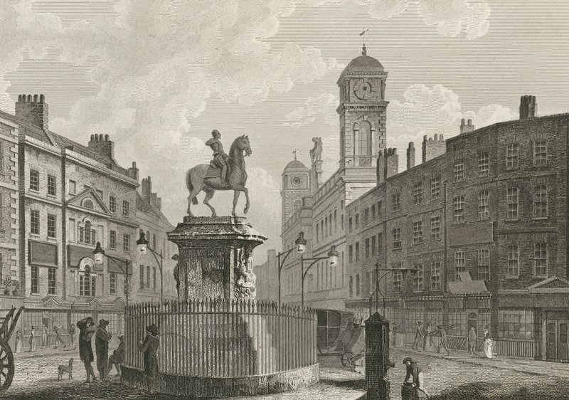 La statue de Charles Ier à cheval - English School