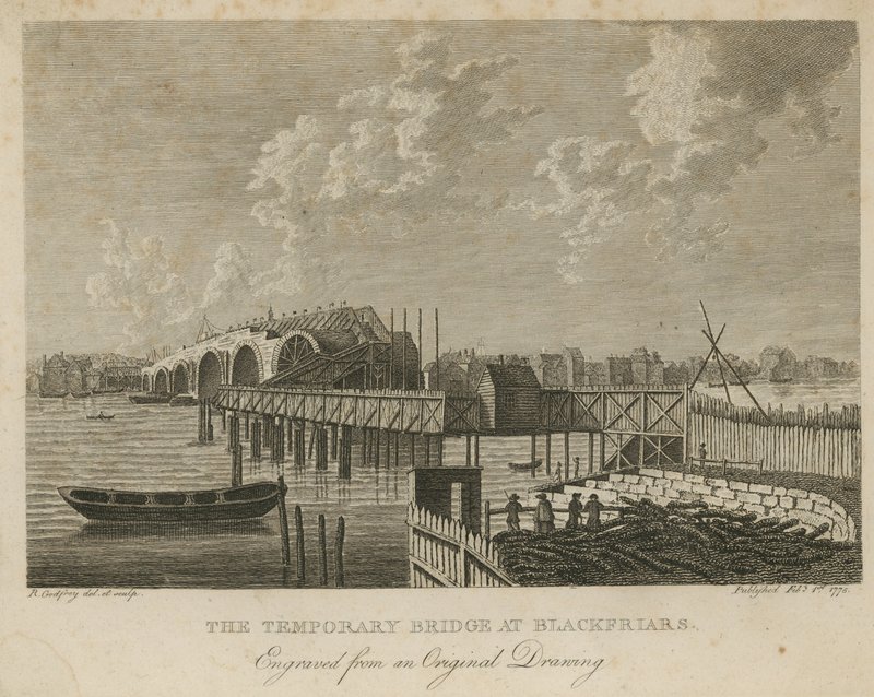 Le pont temporaire à Blackfriars - English School