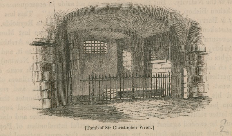 Tombe de Sir Christopher Wren - English School