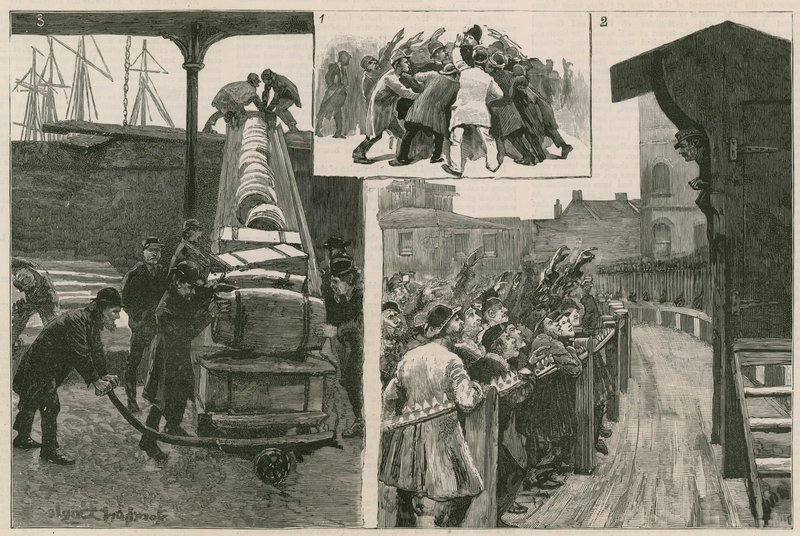 Les chômeurs cherchant du travail aux docks - English School