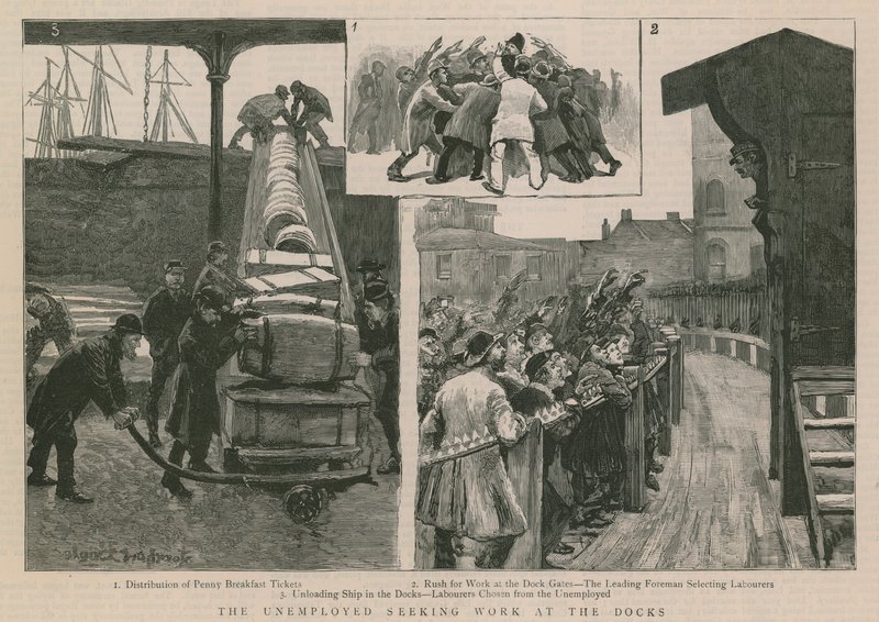 Les chômeurs cherchant du travail aux docks - English School