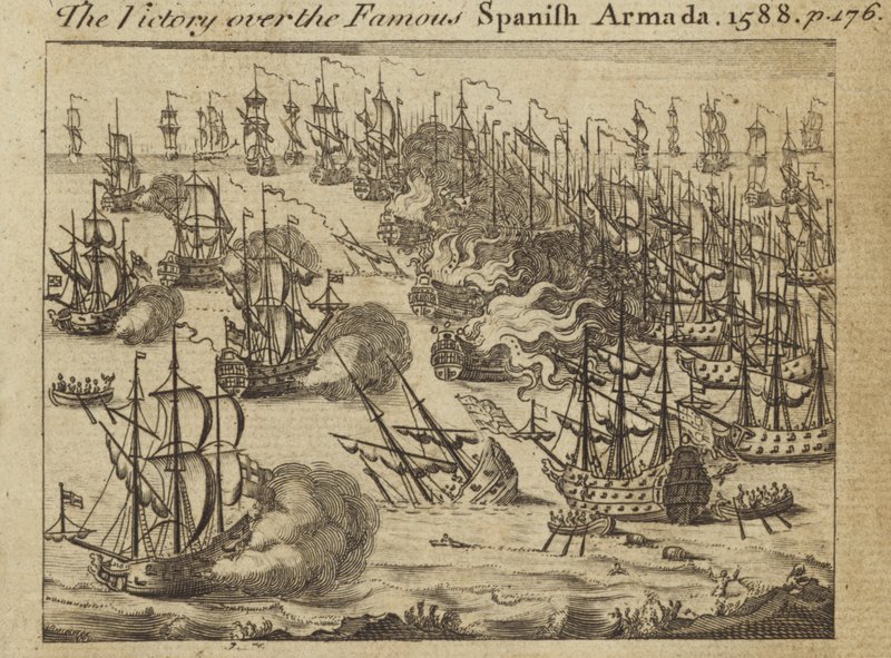 La victoire sur la célèbre Armada Espagnole, 1588 - English School
