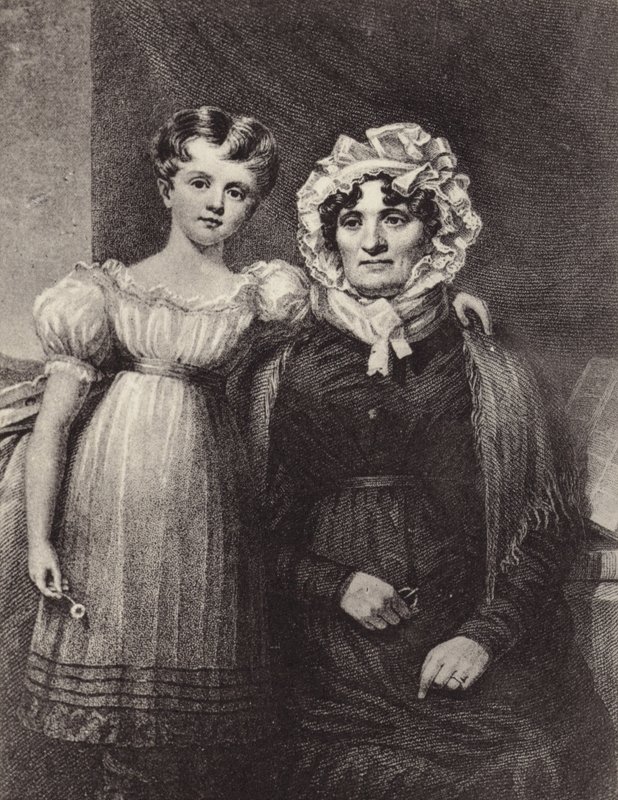 La veuve et la petite-fille de Robert Burns - English School