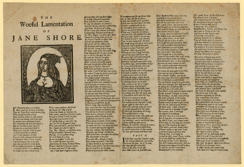 La lamentation douloureuse de Jane Shore - English School