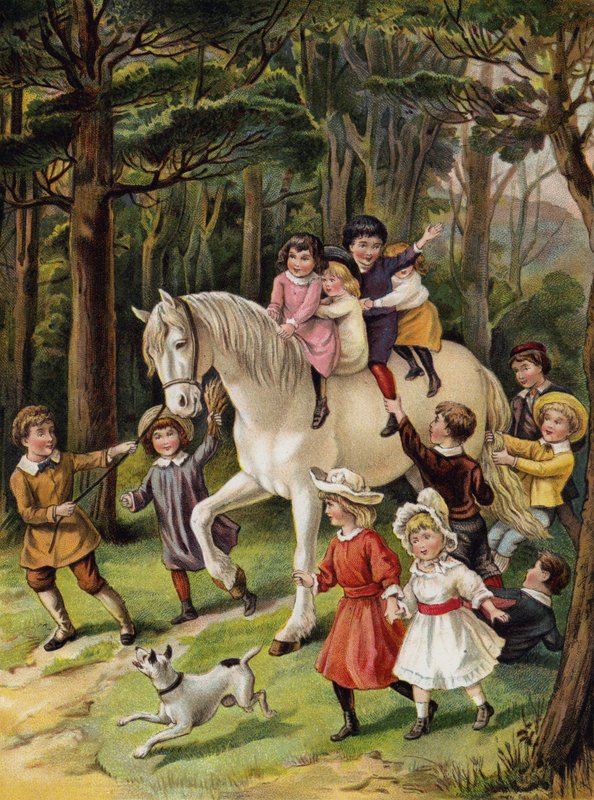 Ils le montaient à cru dans et hors des arbres - English School