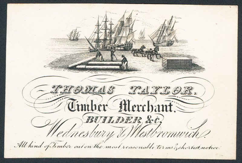 Thomas Taylor, marchand de bois, constructeur etc., carte de visite - English School