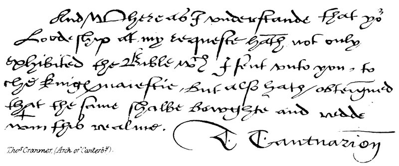Thomas Cranmer, Archevêque de Cantorbéry - English School