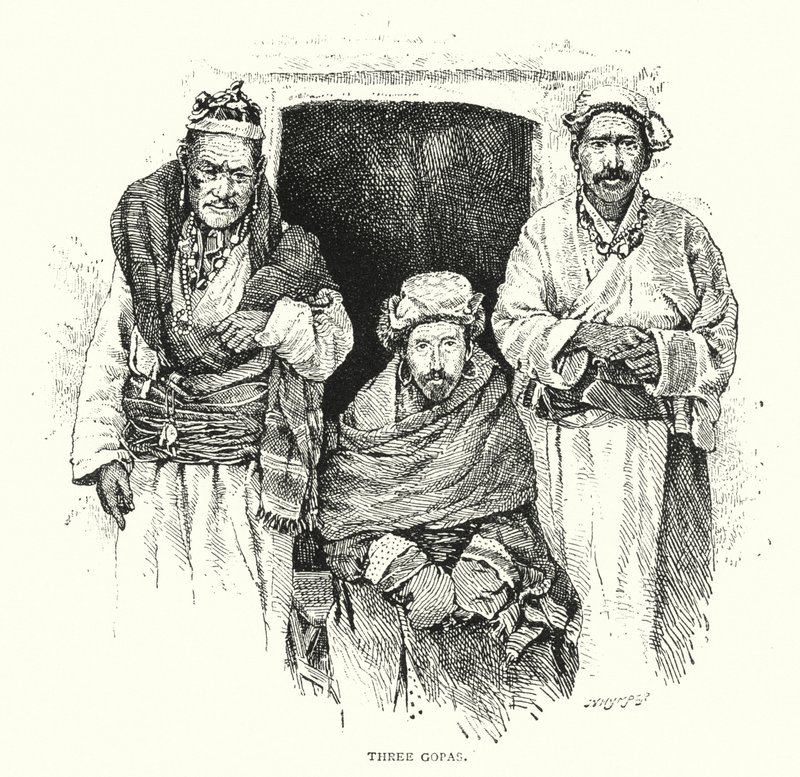 Trois Gopas (gravure) - English School