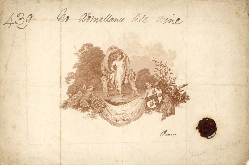 Billet pour le bal à Mansion House, Londres, 2 avril 1804 - English School