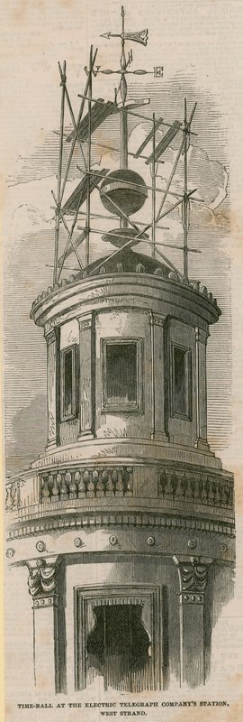 Boule de temps à la station de la compagnie de télégraphe électrique, West Strand - English School