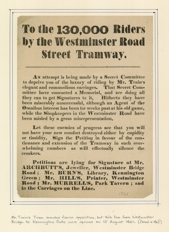 Aux 130 000 passagers du tramway de Westminster Road Street - English School