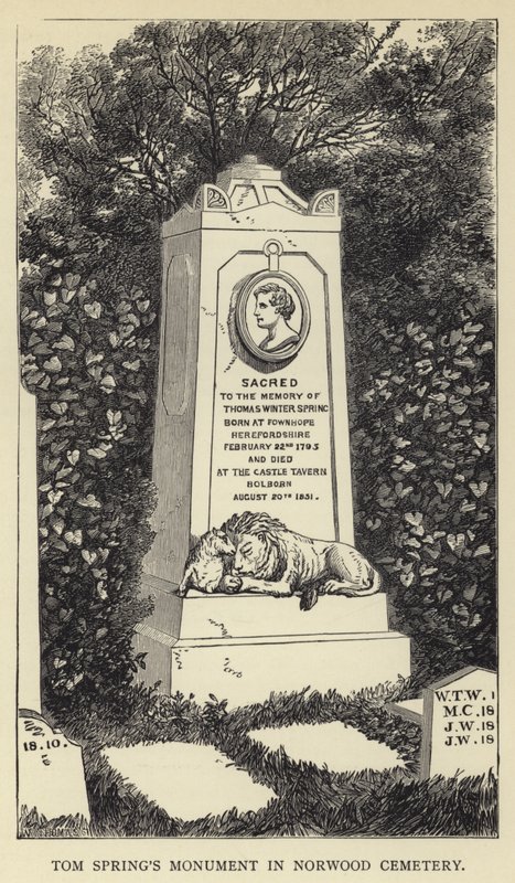 Monument de Tom Spring au cimetière de Norwood - English School
