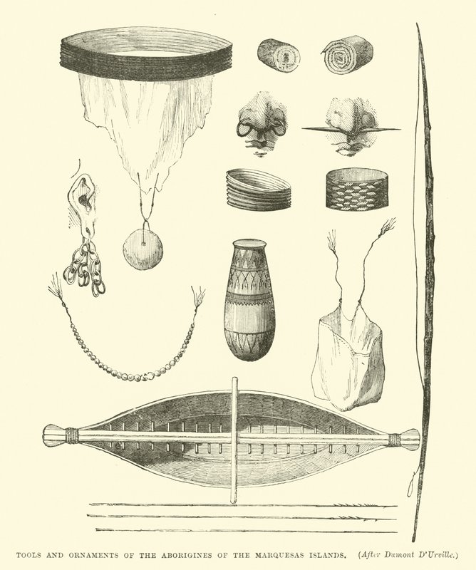 Outils et ornements des aborigènes des îles Marquises, d