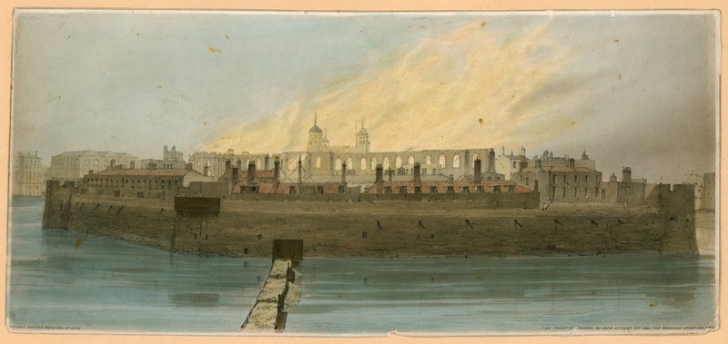 Incendie de la tour de Londres, 1841 - English School