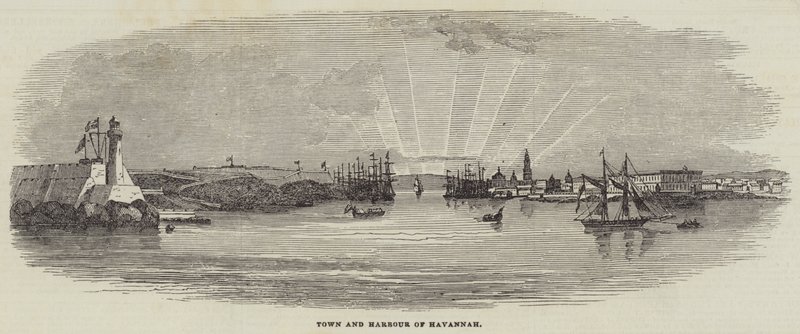 Ville et port de La Havane (gravure) - English School