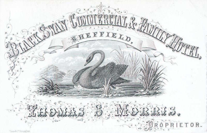 Carte de visite, Black Swan Commercial & Family Hotel - English School