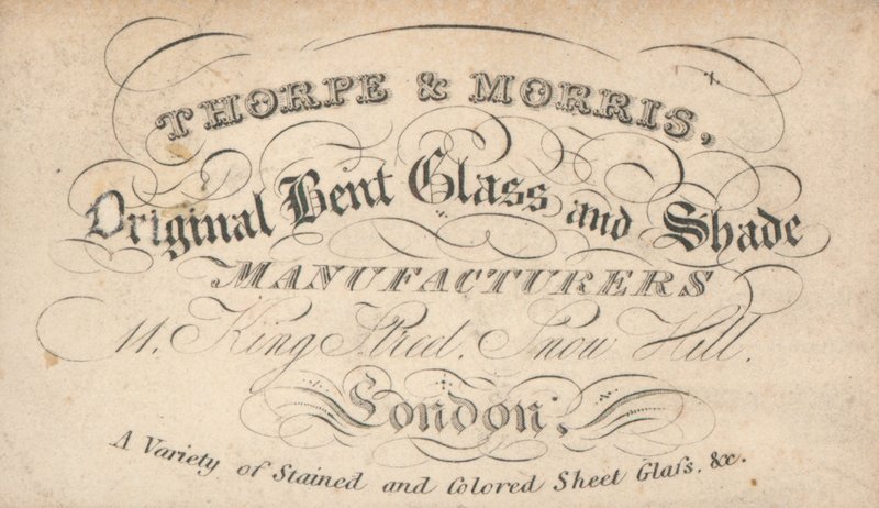 Carte de visite de Thorpe & Morris - English School