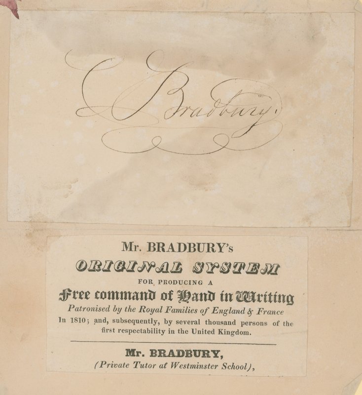 Carte de visite pour le système original de M. Bradbury pour obtenir une maîtrise libre de l