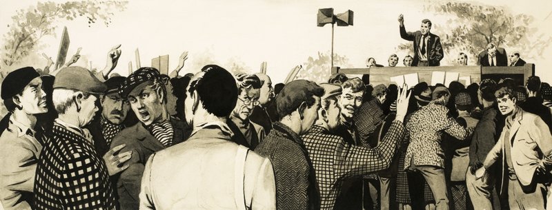 Syndicalistes lors d