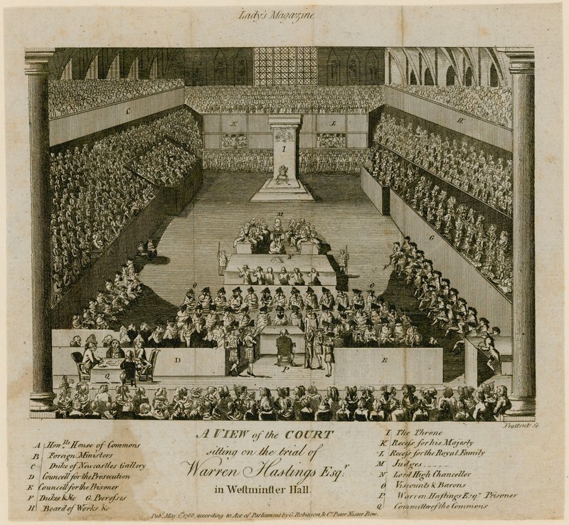 Procès de Warren Hastings à Westminster Hall - English School