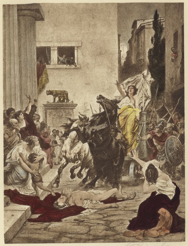 Tullia passant sur le corps de son père - English School