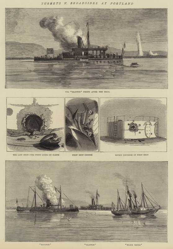 Tourelles contre bordées à Portland (gravure) - English School