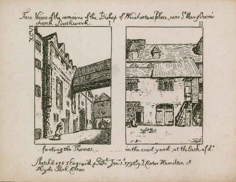 Deux vues des vestiges du palais de l