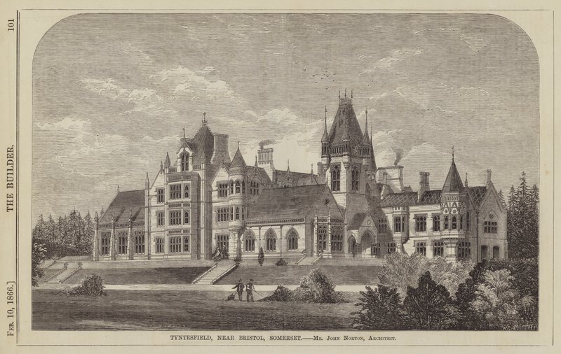 Tyntesfield, près de Bristol, Somerset, M. John Norton, Architecte (gravure) - English School