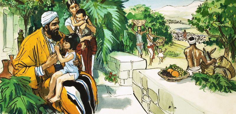 Homme non identifié (Moyen-Orient) avec mère et enfants - English School
