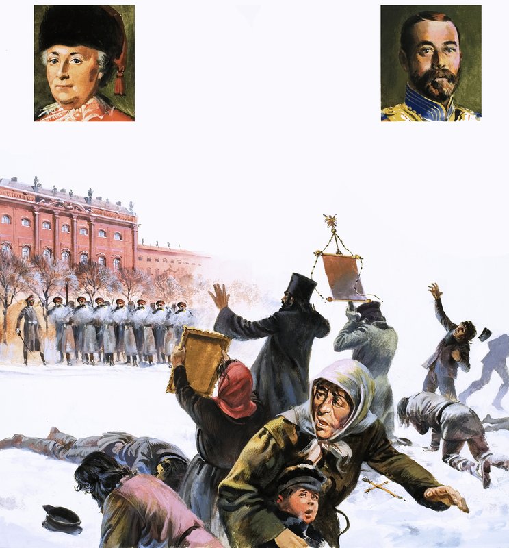 Scène non identifiée de la Révolution russe de 1905 - English School