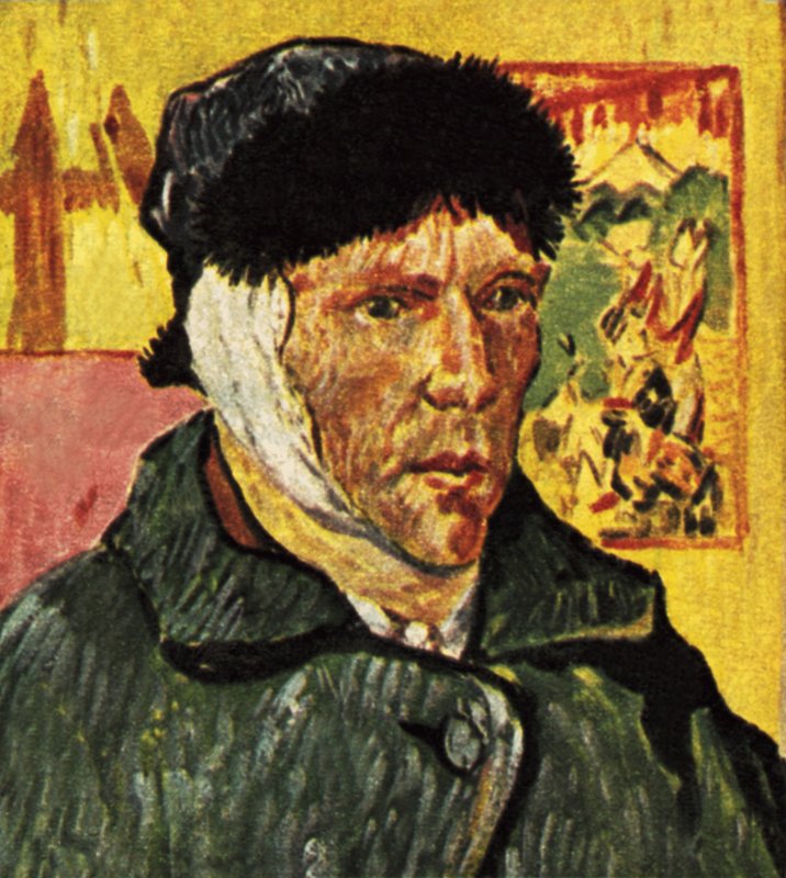 Van Gogh avec un bandage autour de la tête (redessiné) - English School