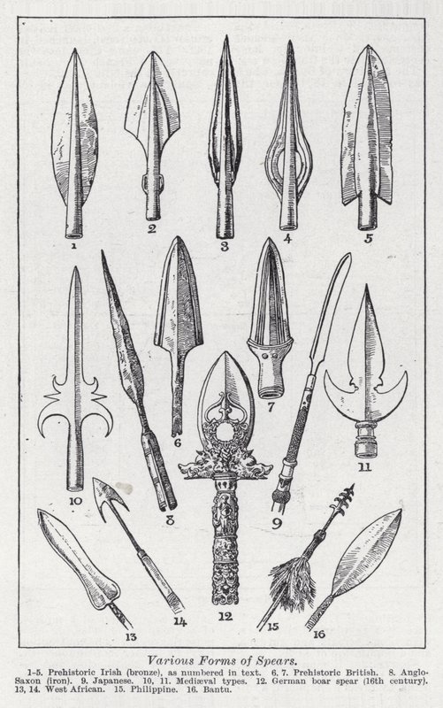 Diverses formes de lances - English School