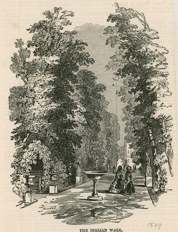 Les jardins de Vauxhall, Londres : La promenade italienne - English School