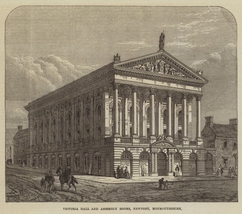 Victoria Hall et salles de réunion, Newport, Monmouthshire (gravure) - English School