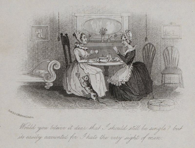 Vieille fille victorienne expliquant la raison de son célibat - English School