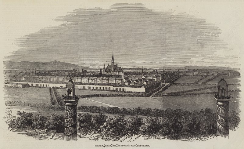 Vienne, du nouveau panorama de M. Burford (gravure) - English School