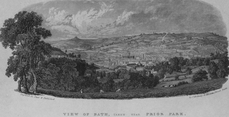 Vue de Bath, prise près de Prior Park (gravure) - English School