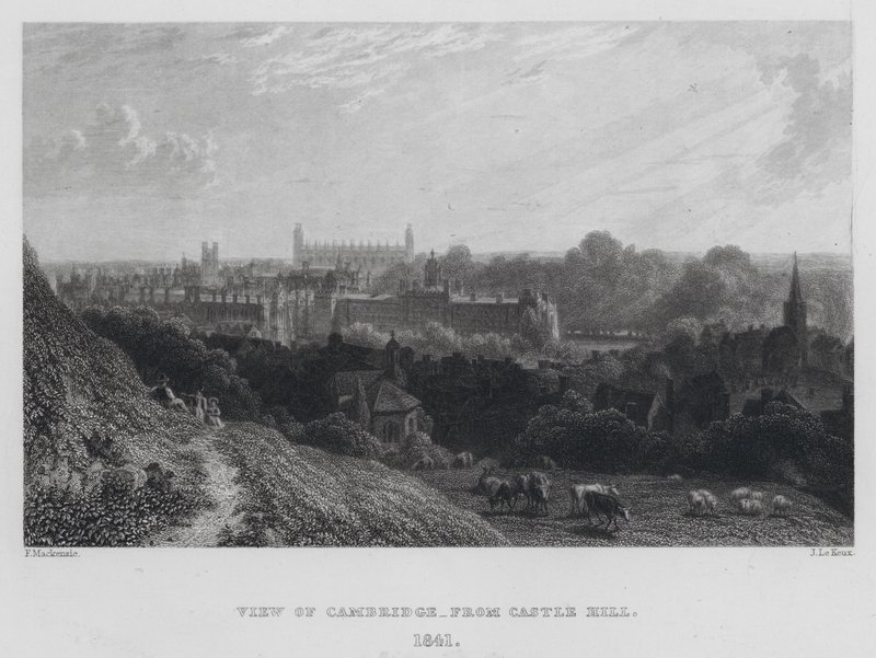 Vue de Cambridge, depuis Castle Hill (gravure) - English School