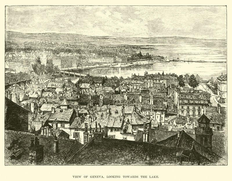 Vue de Genève, en direction du lac - English School