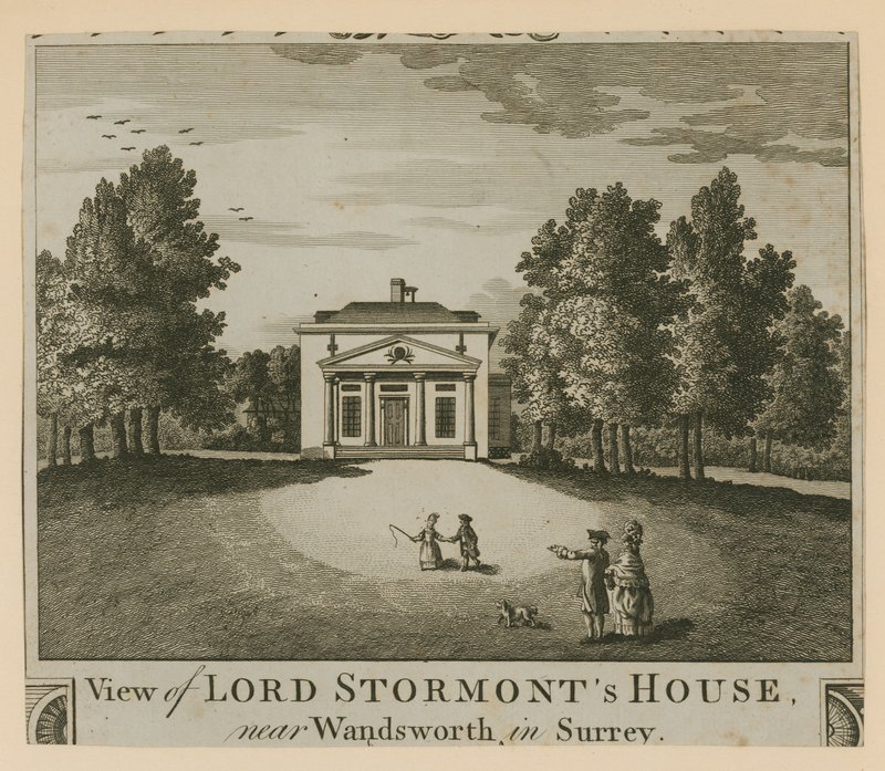 Vue de la maison de Lord Stormont près de Wandsworth dans le Surrey - English School