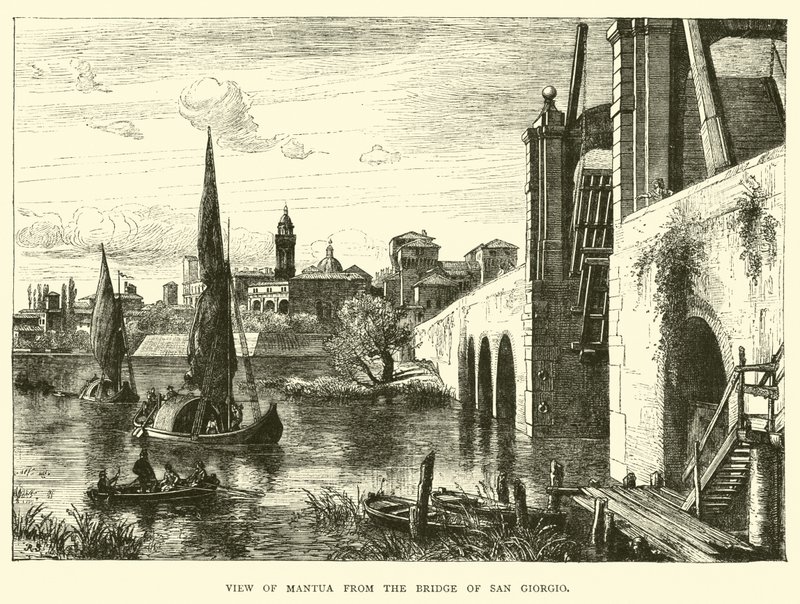 Vue de Mantoue depuis le pont de San Giorgio - English School