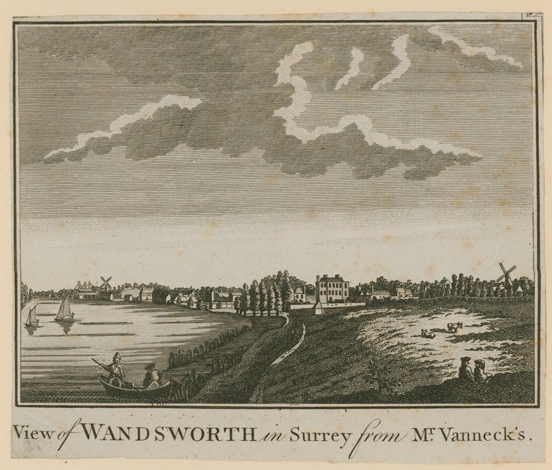 Vue de Wandsworth dans le Surrey depuis la maison de M. Vanneck - English School