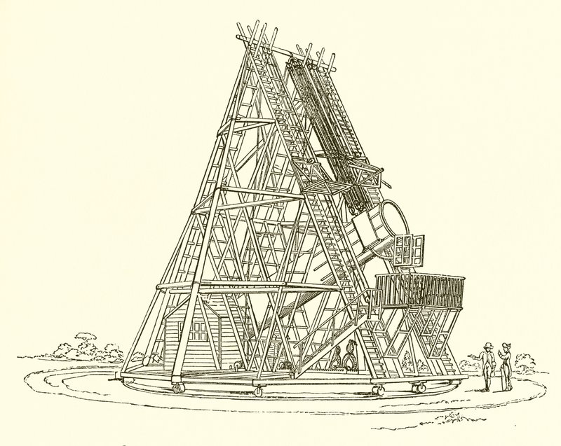 Vue du grand télescope érigé à Slough - English School
