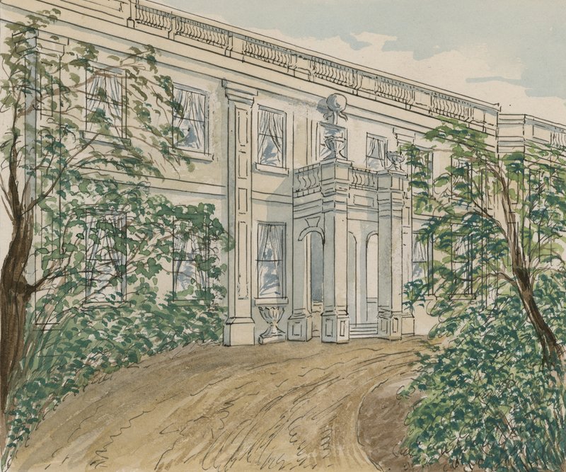 Vue de la maison au n°2 Palace Green, Kensington, où Thackeray est mort - English School