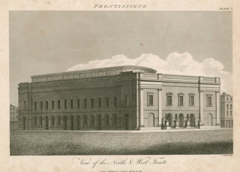 Vue des façades nord et ouest du théâtre de Drury Lane, Londres - English School